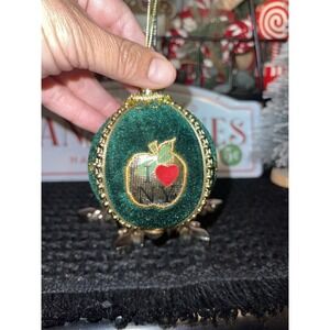 Vintage‎ Green Velvet I Love New York Christmas Ornament